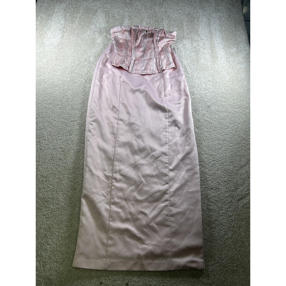 A Fortiori Dress Womens 5/6‎ Pink Satin Formal Evening Gown Plaid Bodice USA